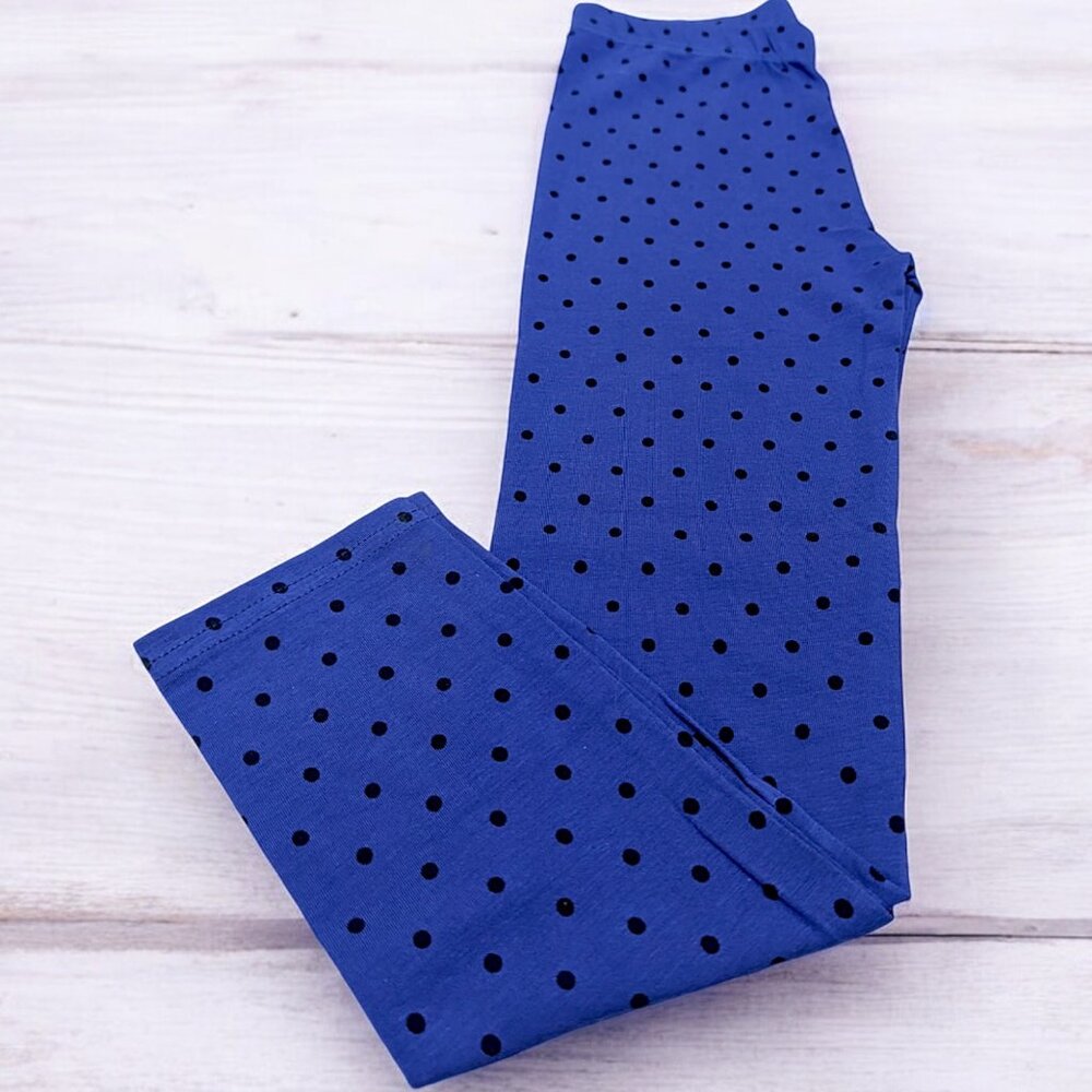 Booky Full length Soft Cotton leggings Skinny Fit NavyBlue Polka dots NWOT
